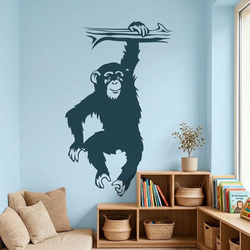 Stickers muraux: Chimpanz&eacute; sur la branche