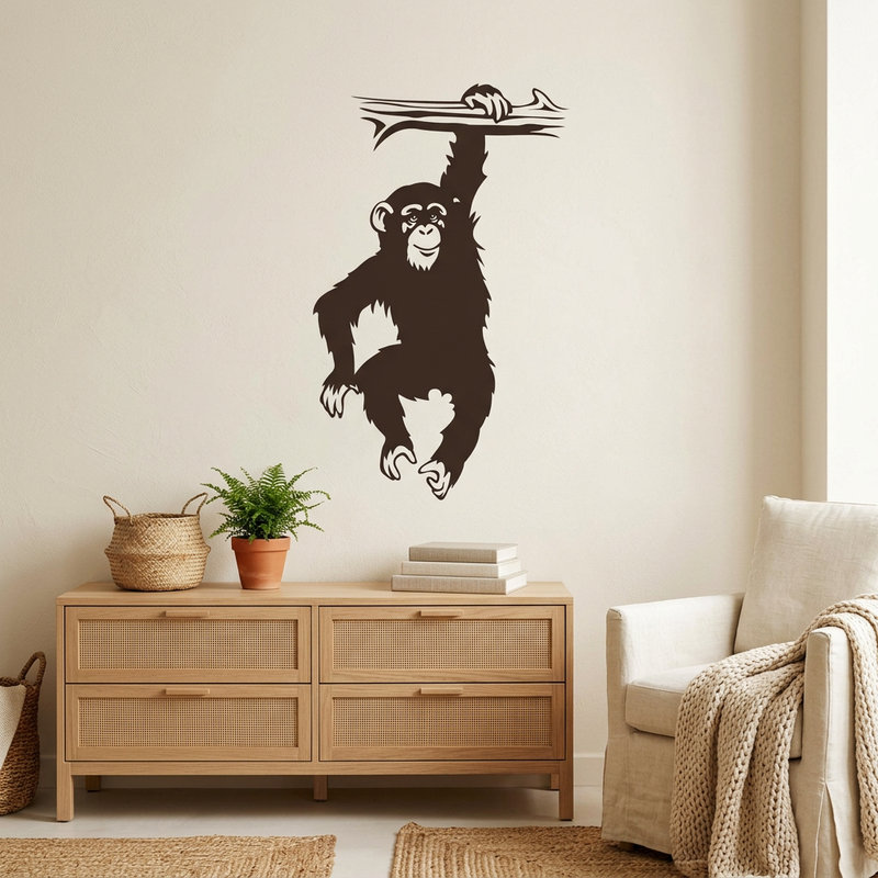 Stickers muraux: Chimpanz&eacute; sur la branche