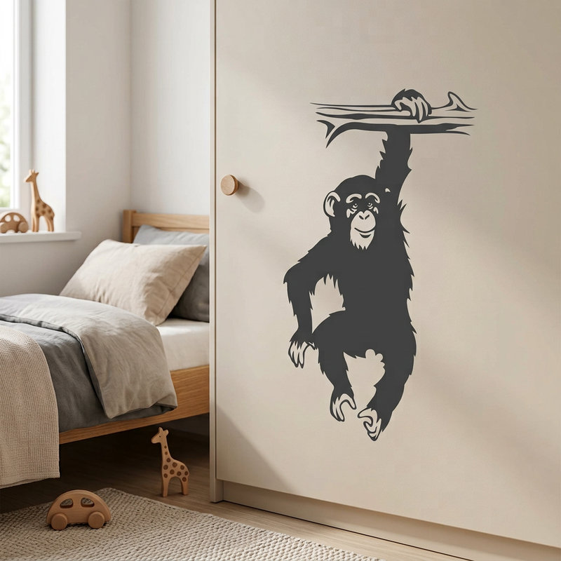 Stickers muraux: Chimpanz&eacute; sur la branche