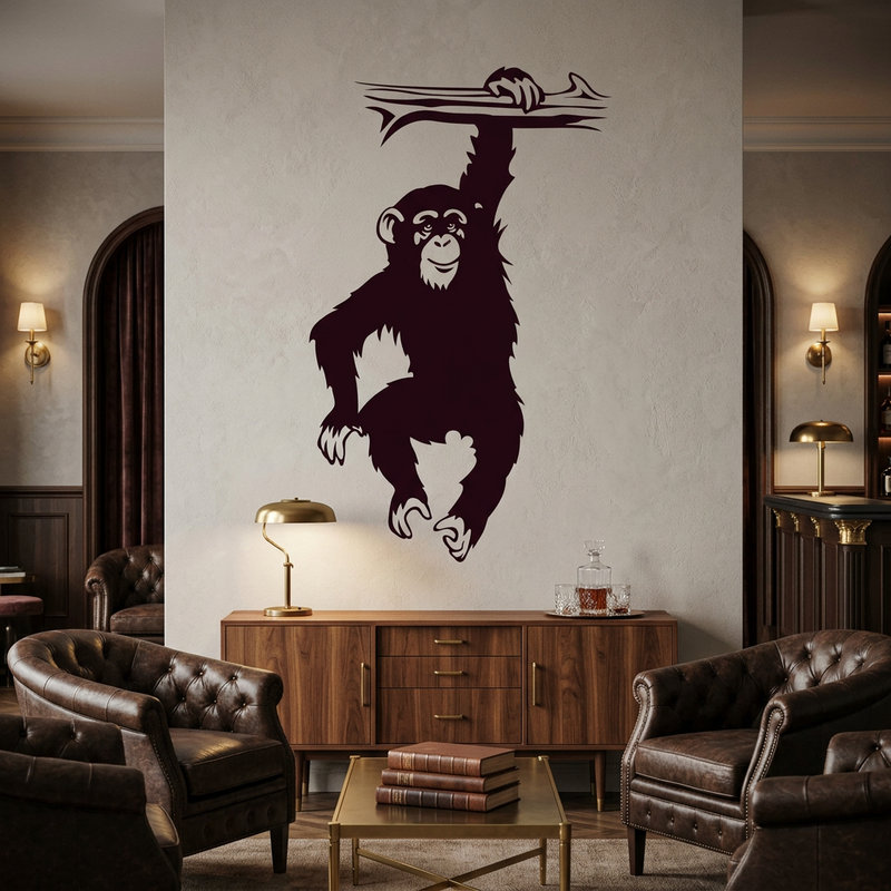 Stickers muraux: Chimpanz&eacute; sur la branche