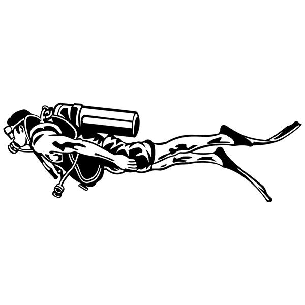 Stickers muraux: Plongeur avec &Eacute;quipement Complet