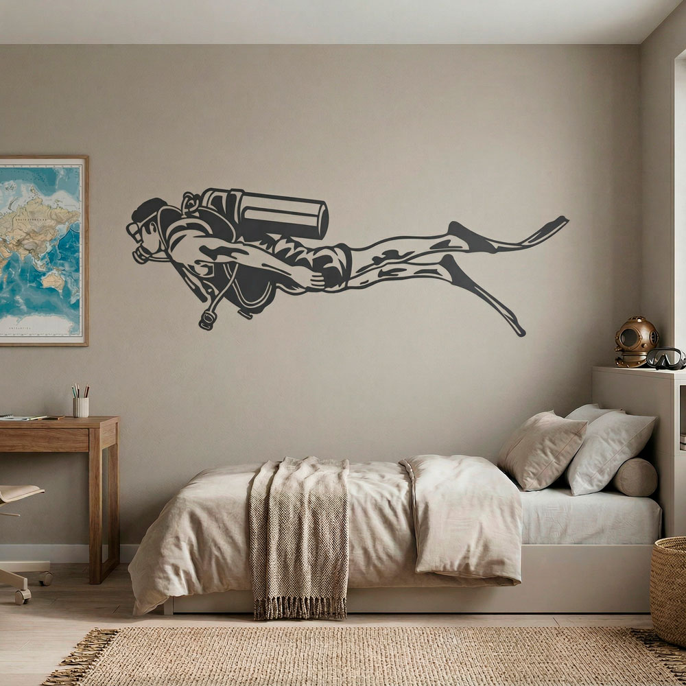 Stickers muraux: Plongeur avec &Eacute;quipement Complet