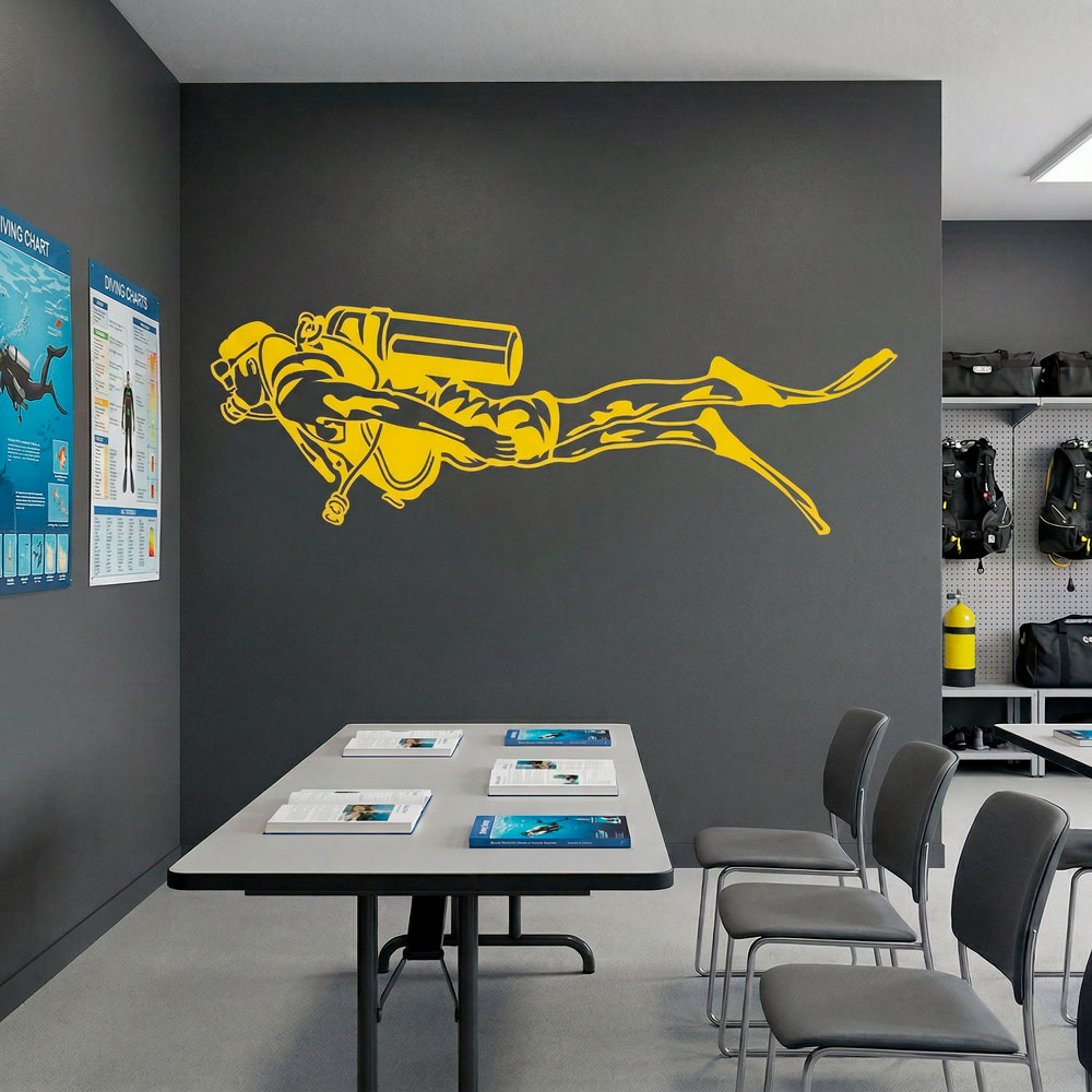 Stickers muraux: Plongeur avec &Eacute;quipement Complet