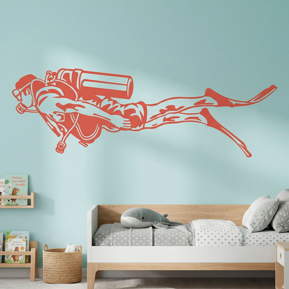 Stickers muraux: Plongeur avec &Eacute;quipement Complet