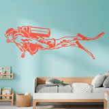 Stickers muraux: Plongeur avec &Eacute;quipement Complet 3