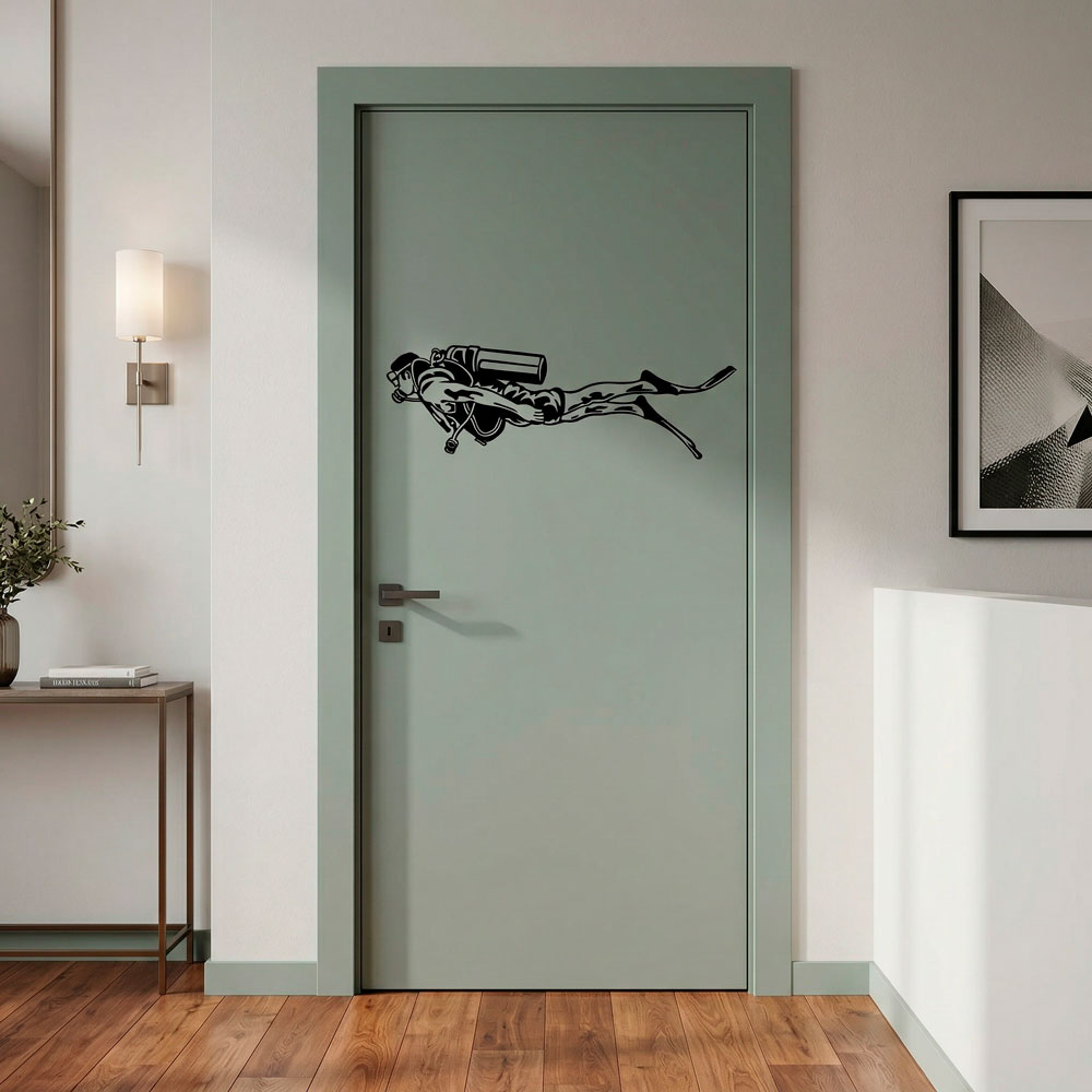 Stickers muraux: Plongeur avec &Eacute;quipement Complet