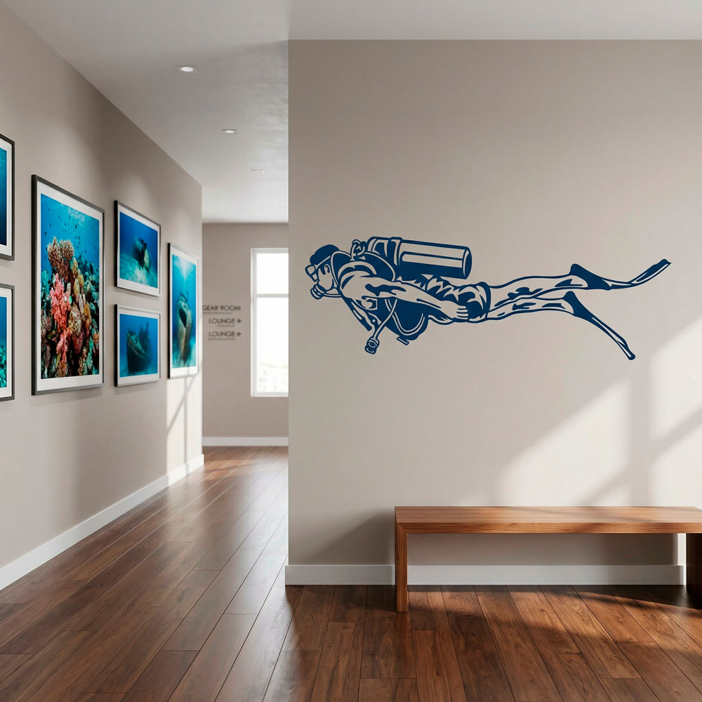 Stickers muraux: Plongeur avec &Eacute;quipement Complet