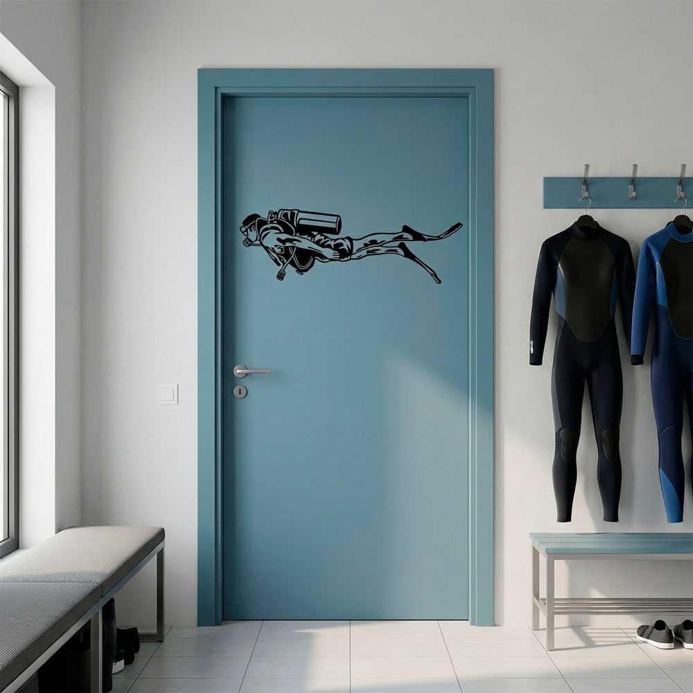 Stickers muraux: Plongeur avec &Eacute;quipement Complet