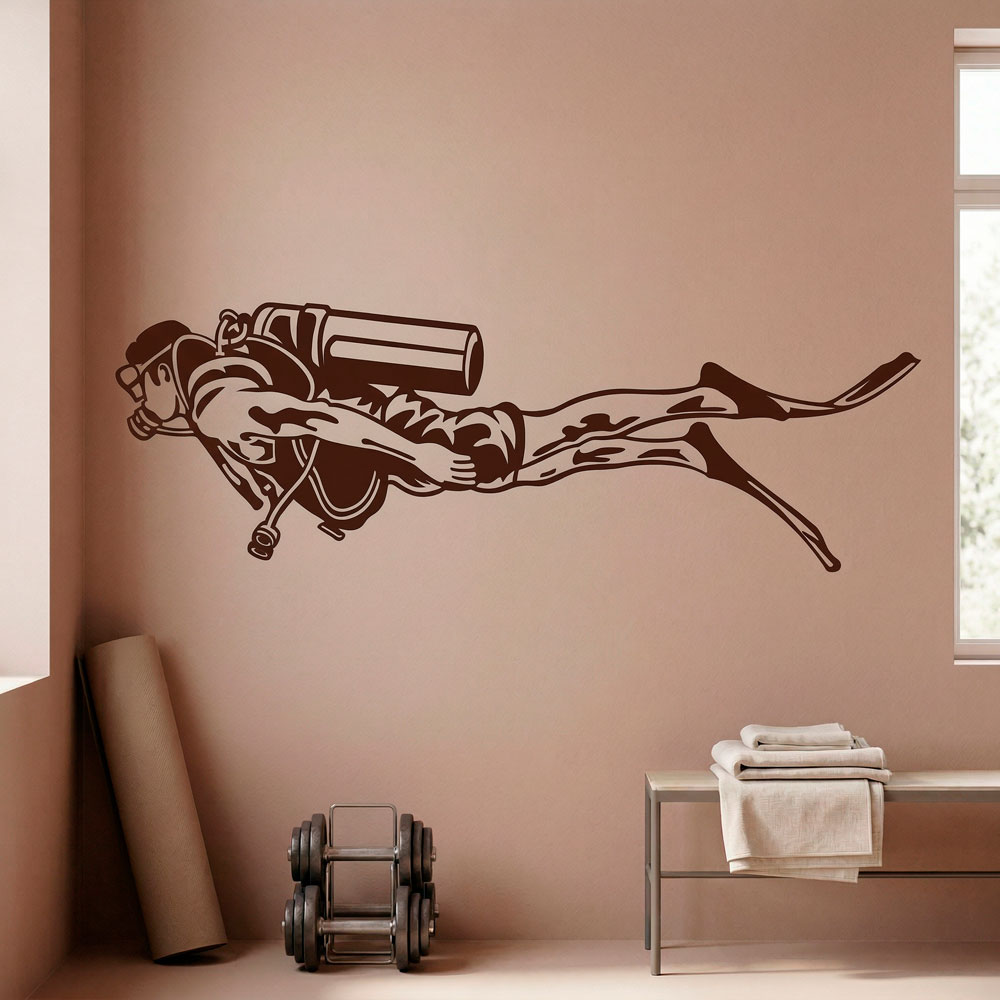 Stickers muraux: Plongeur avec &Eacute;quipement Complet