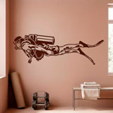 Stickers muraux: Plongeur avec &Eacute;quipement Complet 9