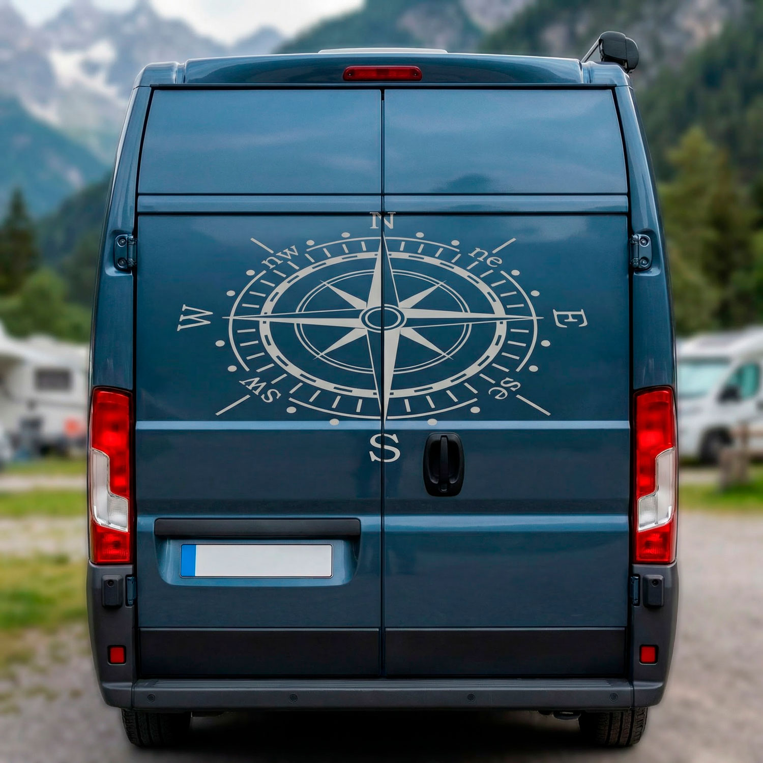 Stickers camping-car: Rose nautique