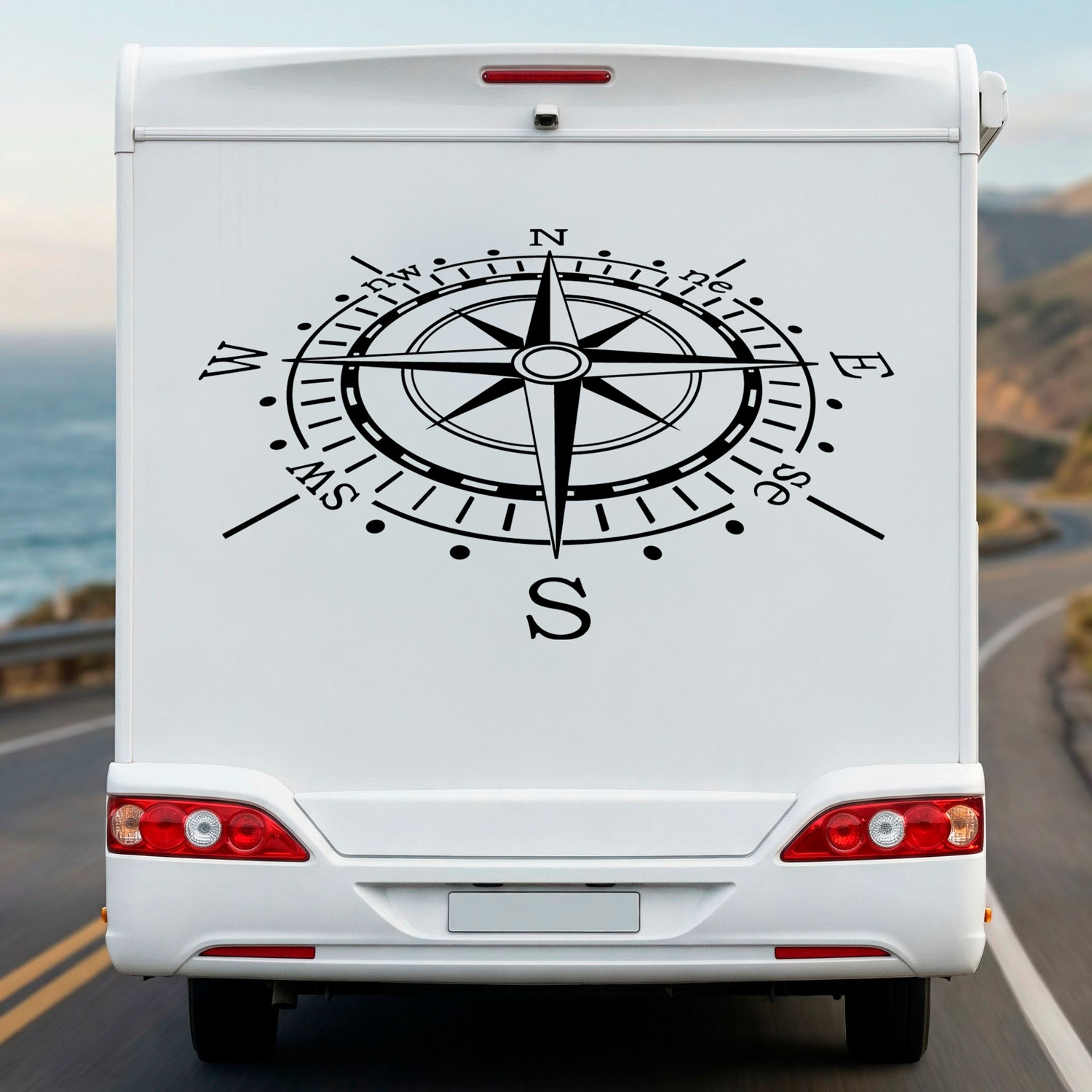 Stickers camping-car: Rose nautique