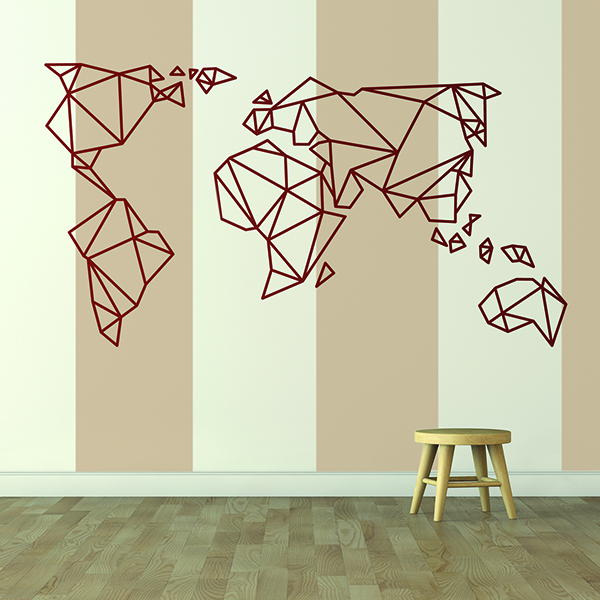 Stickers Carte du Monde Origami inverse
