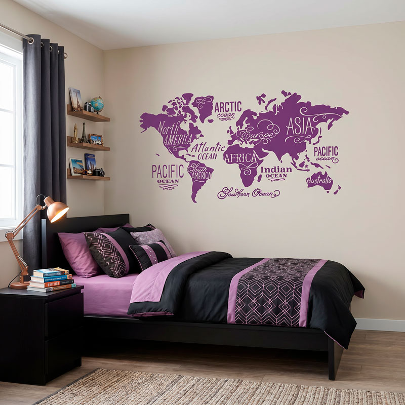 Carte Mundi Oc&eacute;ans et Continents en anglais 4
