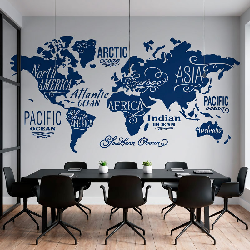 Carte Mundi Oc&eacute;ans et Continents en anglais 6