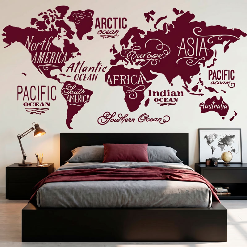 Carte Mundi Oc&eacute;ans et Continents en anglais 7