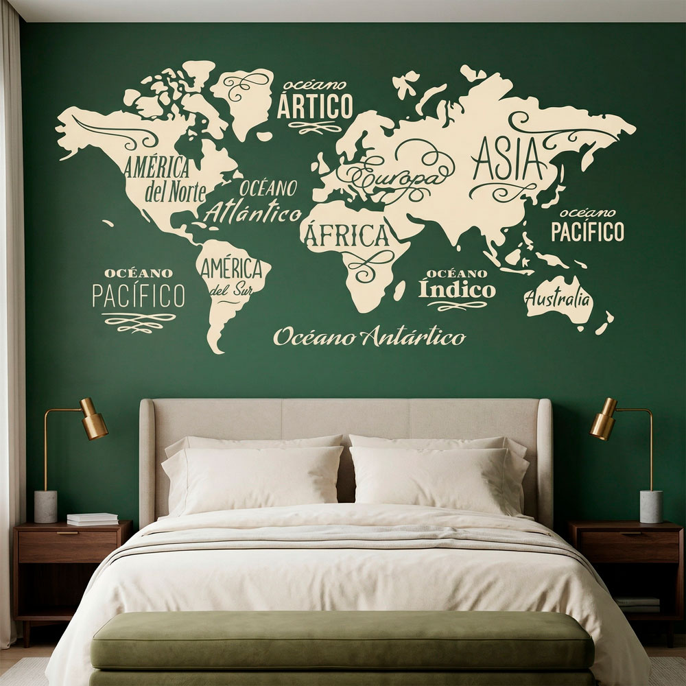 Carte Mundi Oc&eacute;ans et Continents en espagnol 11