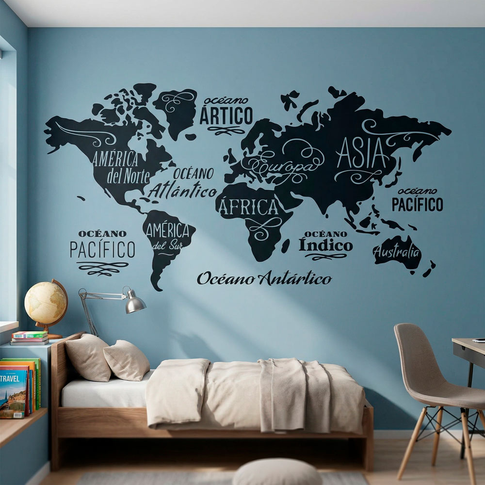 Carte Mundi Oc&eacute;ans et Continents en espagnol 20