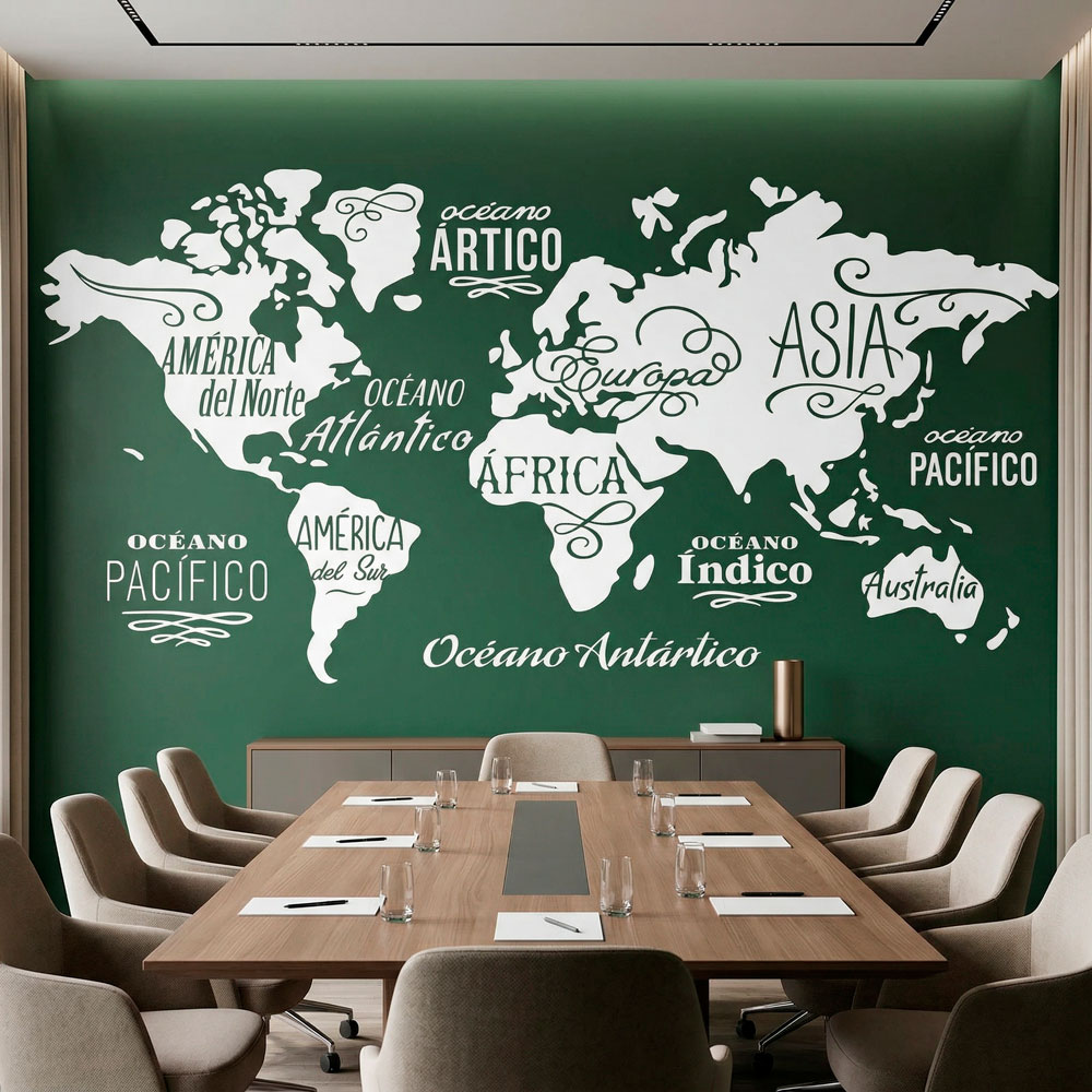 Carte Mundi Oc&eacute;ans et Continents en espagnol 21