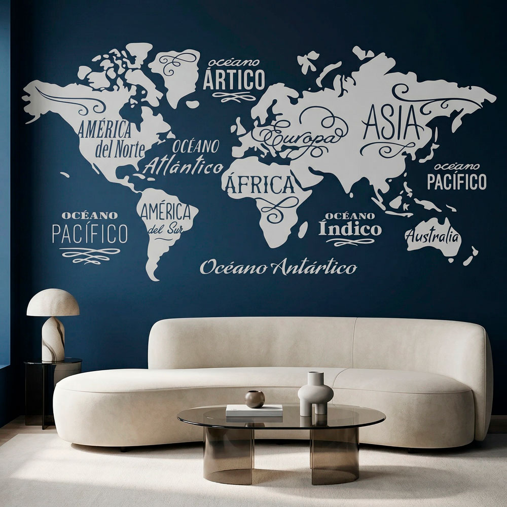 Carte Mundi Oc&eacute;ans et Continents en espagnol 10