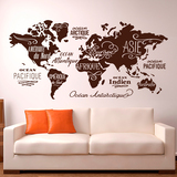 Stickers muraux: Carte Mundi Océans et Continents en français 4