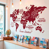Stickers muraux: Carte Mundi Oc&eacute;ans et Continents en italien 7