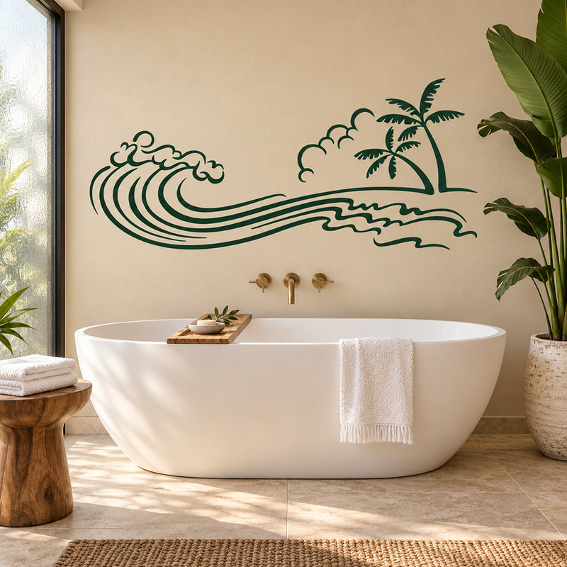 Stickers muraux: Tsunami sur la plage