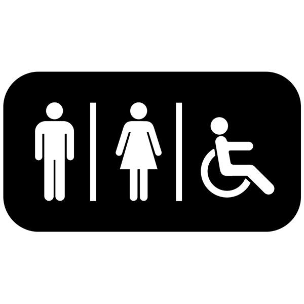 Stickers muraux: Icônes de WC sanitaires rectangulaire