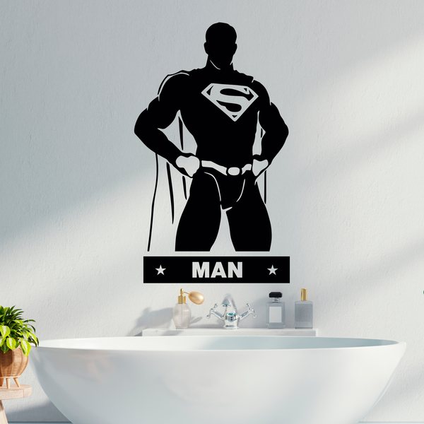 Stickers muraux: WC SuperMan