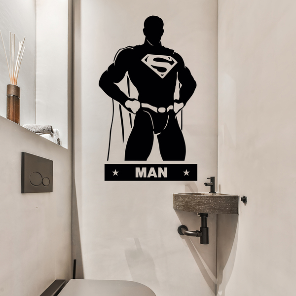 Stickers muraux: WC SuperMan