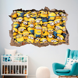 Stickers muraux: Trou Minions 3