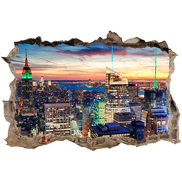 Stickers muraux: Trou New York la nuit