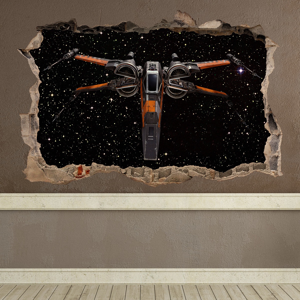 Stickers muraux: Trou X-Wing Starfighter - Poe Dameron