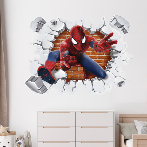 Stickers muraux: Trou dans le mur Spiderman