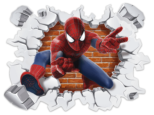 Stickers muraux: Trou dans le mur Spiderman 0