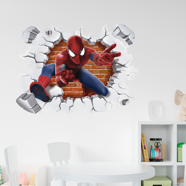 Stickers muraux: Trou dans le mur Spiderman