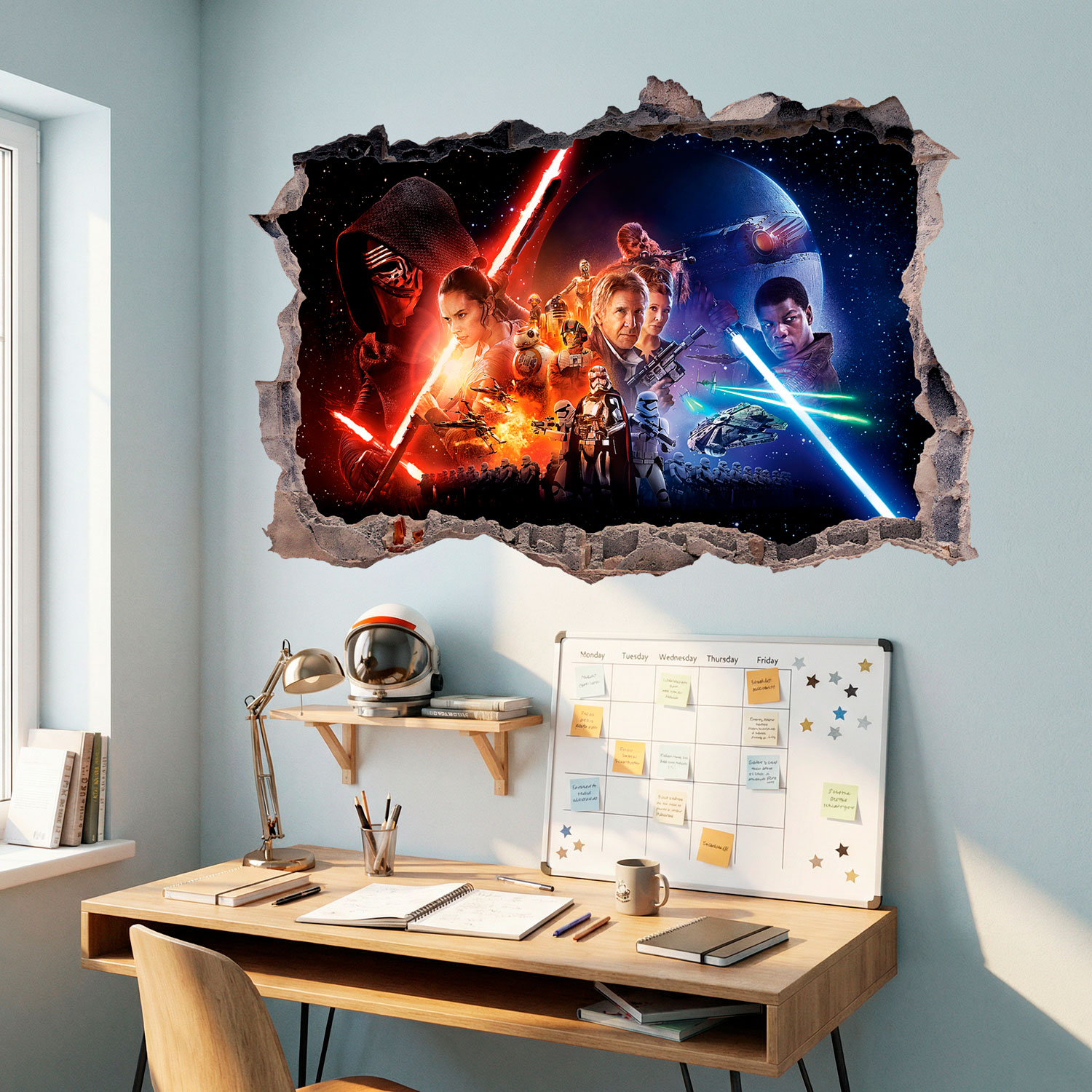 Stickers muraux: Trou Le R&eacute;veil de la Force Star Wars