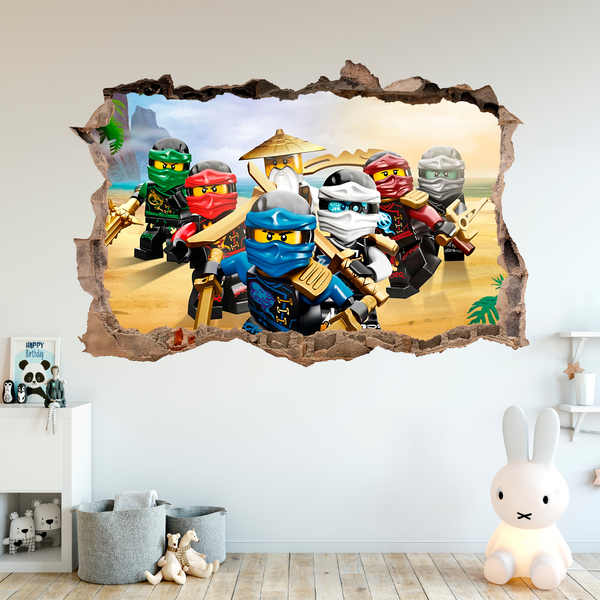 Stickers muraux: Trou Lego Team Ninjago