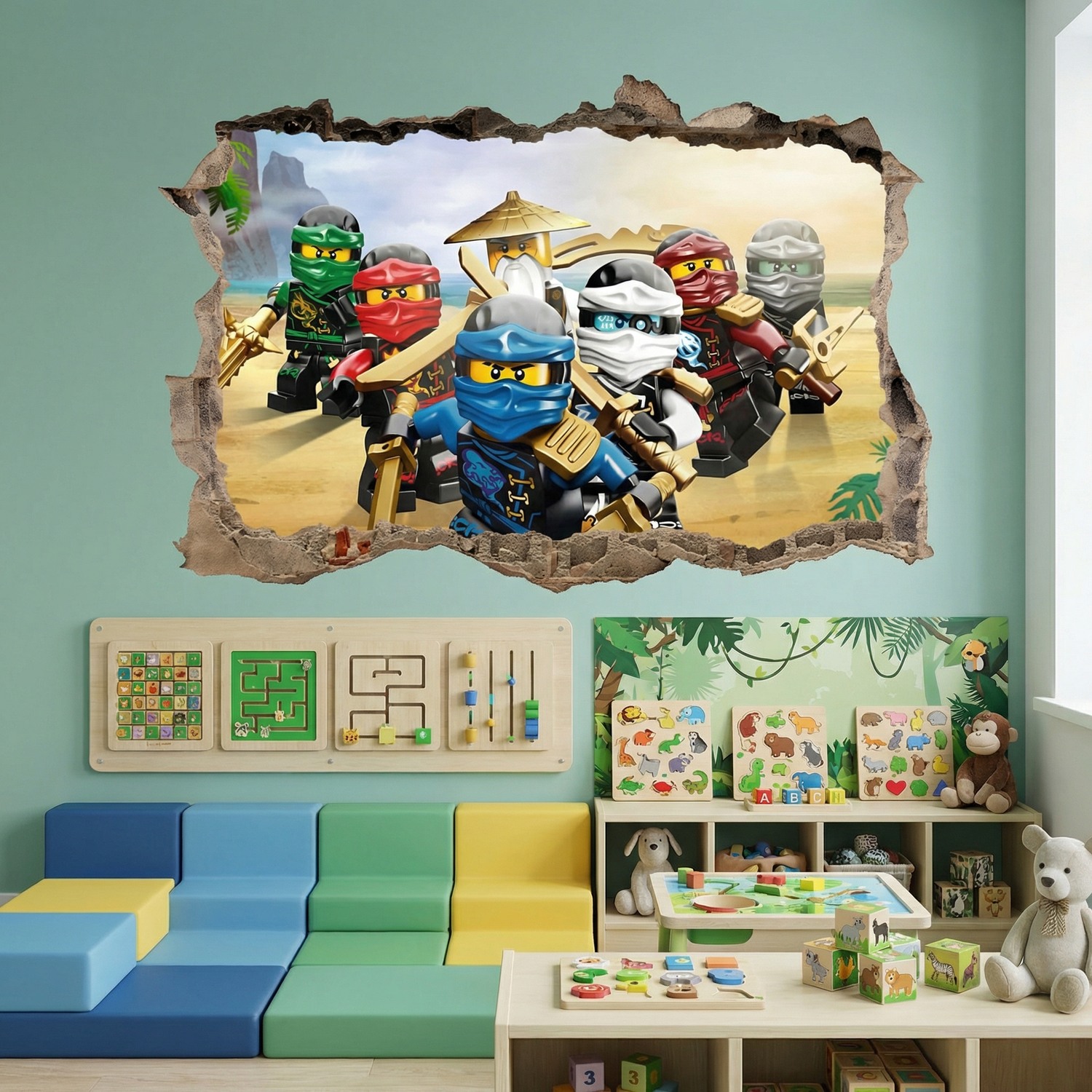 Stickers muraux: Trou Lego Team Ninjago