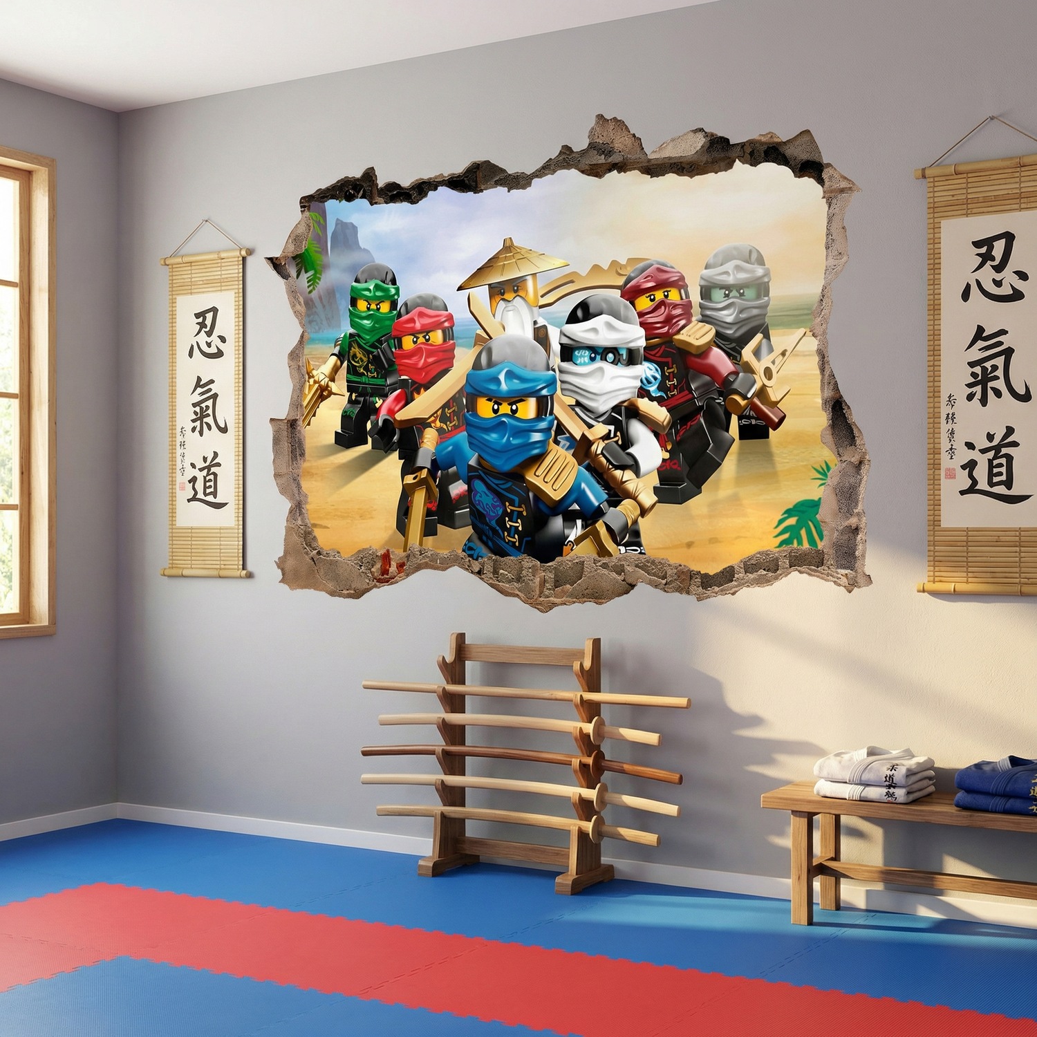 Stickers muraux: Trou Lego Team Ninjago