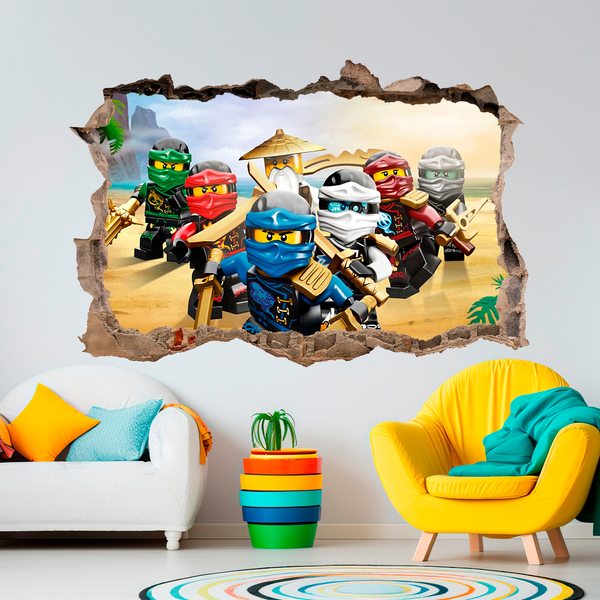 Stickers muraux: Trou Lego Team Ninjago