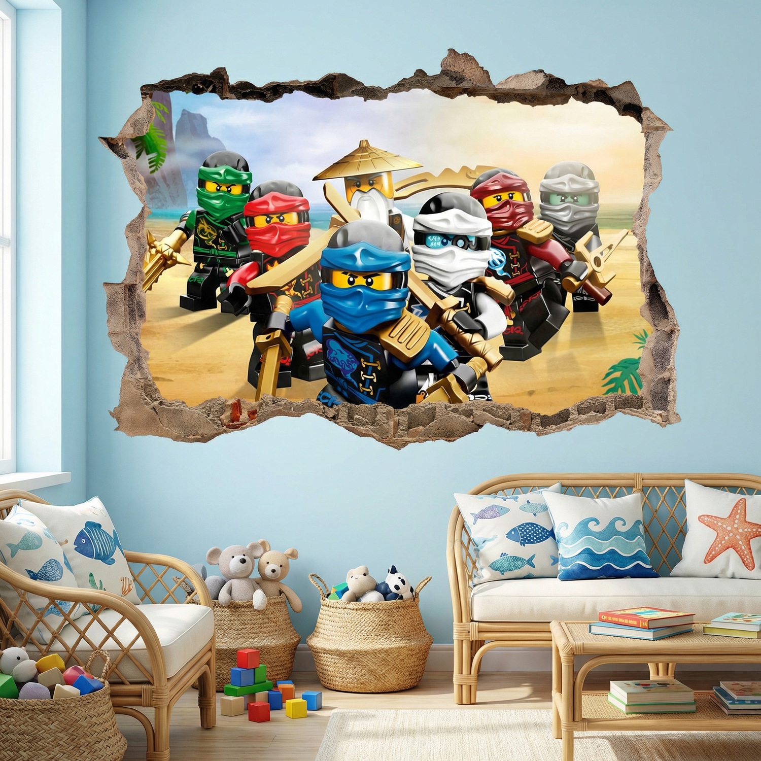 Stickers muraux: Trou Lego Team Ninjago