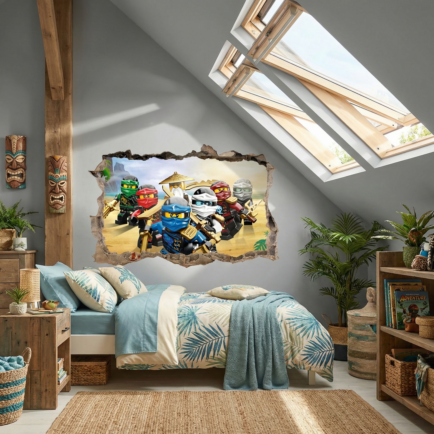 Stickers muraux: Trou Lego Team Ninjago