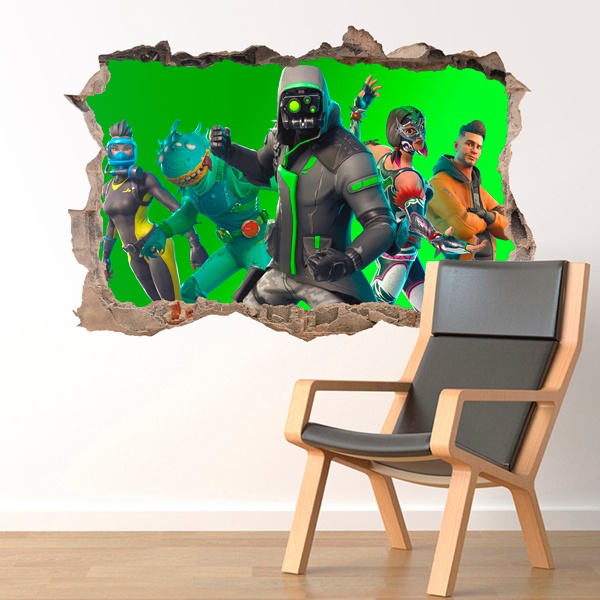 Sticker mural Trou Equipe Fortnite