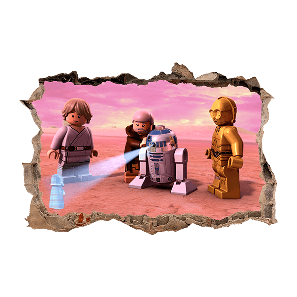 Stickers muraux: Lego, message Star Wars de R2D2 0