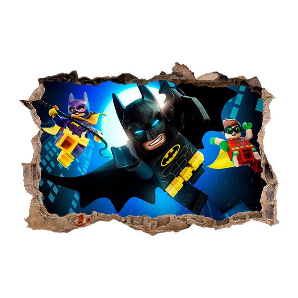 Stickers muraux: Lego, Batman, Robin et Batgirl