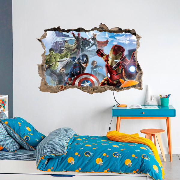 Marvel Avengers Autocollant mural en vinyle pour chambre à coucher