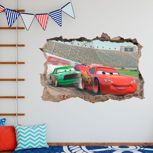 Sticker mural enfant Trou Sticker mural Trou Rayo McQueen a Carrera WebStickersMuraux