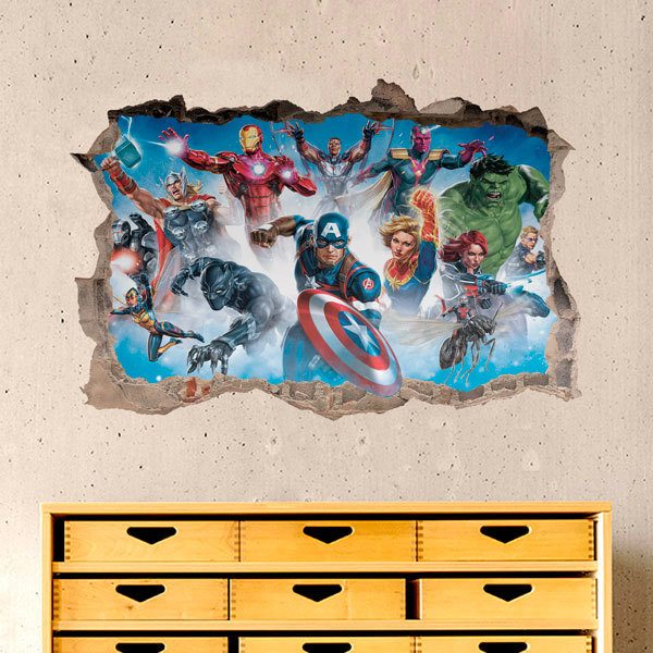 Stickers muraux: Sticker mural Trou Personnages d'Avengers 1