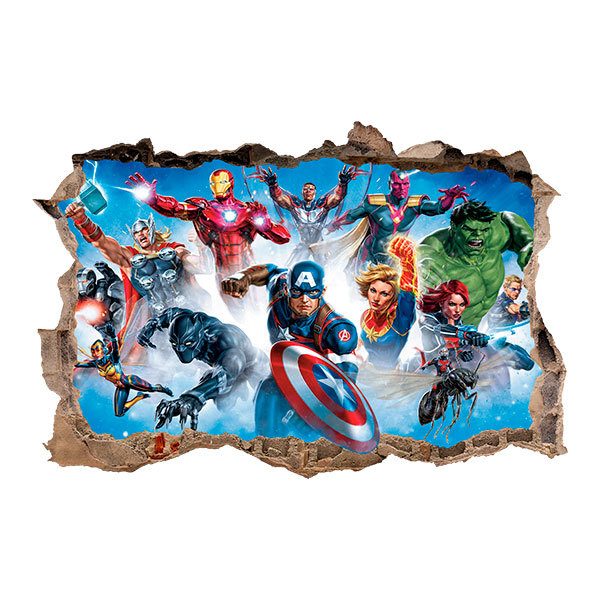 Stickers muraux: Sticker mural Trou Personnages d'Avengers